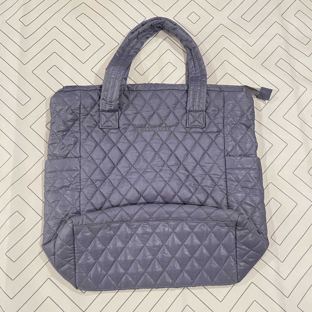 Roberto Coin Charcoal Quilted Tote